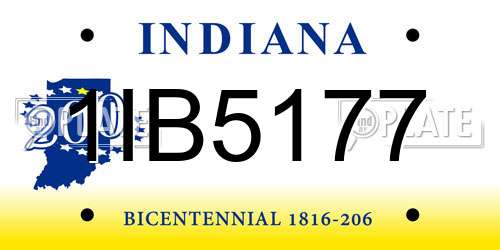 1IB5177 Indiana License Plate