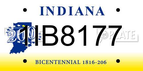 1IB8177 Indiana License Plate