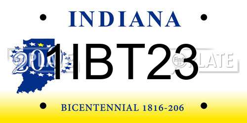 1IBT23 Indiana License Plate