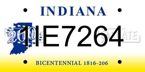1IE7264 Indiana License Plate