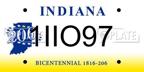 1IIO97 Indiana License Plate