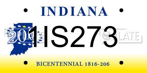 1IS273 Indiana License Plate