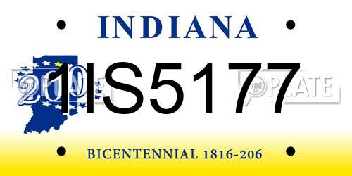 1IS5177 Indiana License Plate