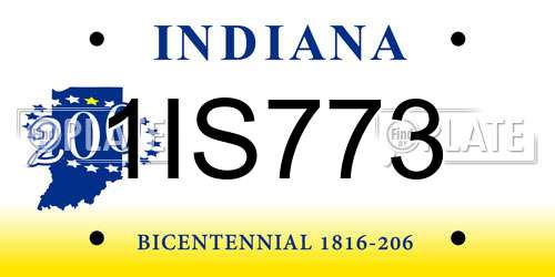 1IS773 Indiana License Plate