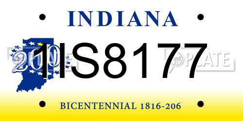 1IS8177 Indiana License Plate