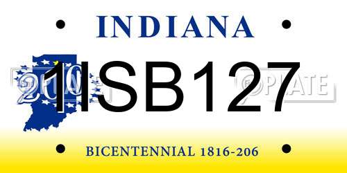 1ISB127 Indiana License Plate
