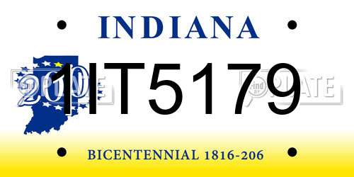 1IT5179 Indiana License Plate