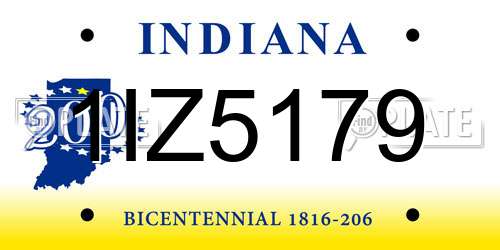 1IZ5179 Indiana License Plate