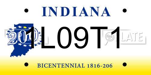 1L09T1 Indiana License Plate