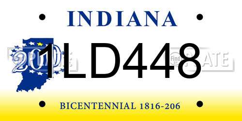 1LD448 Indiana License Plate