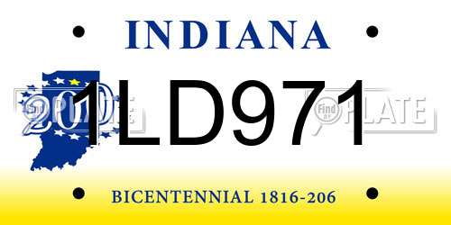 1LD971 Indiana License Plate