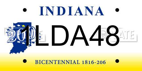1LDA48 Indiana License Plate