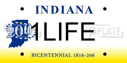 1LIFE Indiana License Plate