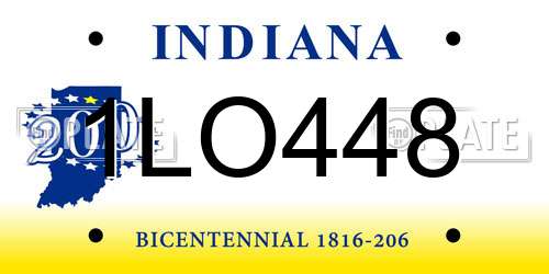 1LO448 Indiana License Plate