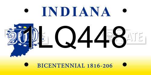 1LQ448 Indiana License Plate