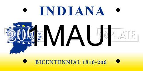 1MAUI Indiana License Plate