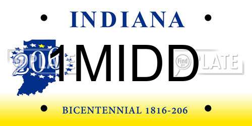 1MIDD Indiana License Plate