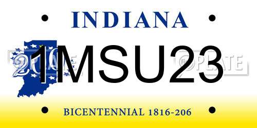 1MSU23 Indiana License Plate