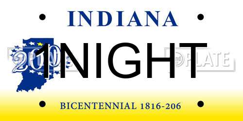 1NIGHT Indiana License Plate
