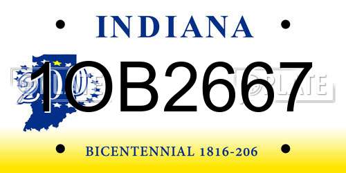 1OB2667 Indiana License Plate