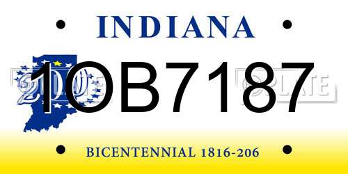 1OB7187 Indiana License Plate