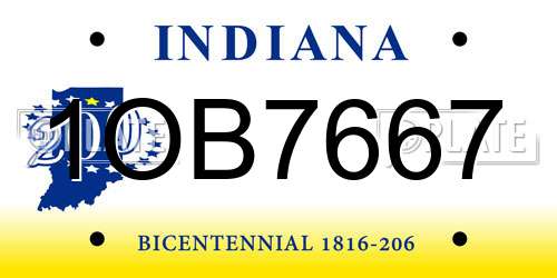 1OB7667 Indiana License Plate