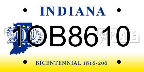 1OB8610 Indiana License Plate