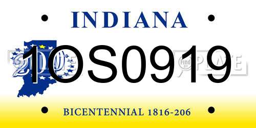 1OS0919 Indiana License Plate