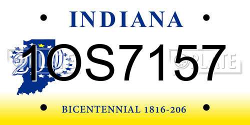 1OS7157 Indiana License Plate