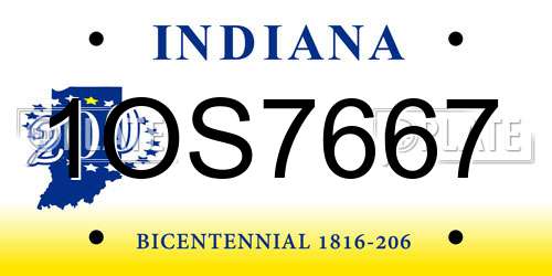1OS7667 Indiana License Plate