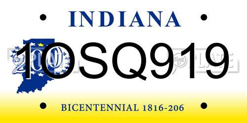 1OSQ919 Indiana License Plate