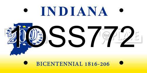 1OSS772 Indiana License Plate