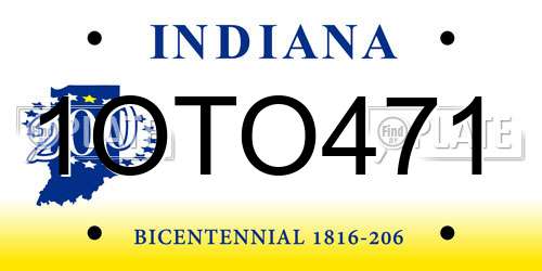 1OTO471 Indiana License Plate