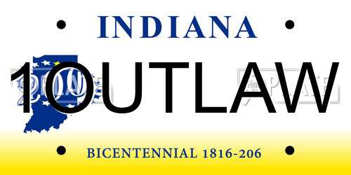 1OUTLAW Indiana License Plate