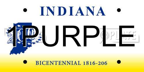 1PURPLE Indiana License Plate
