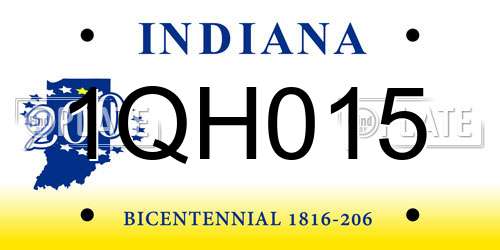 1QH015 Indiana License Plate