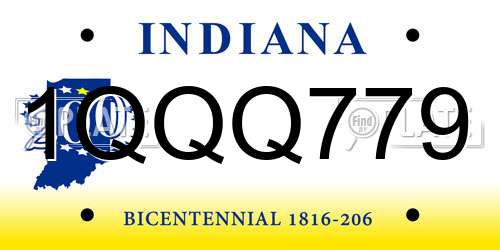 1QQQ779 Indiana License Plate