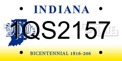 1QS2157 Indiana License Plate
