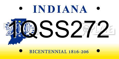 1QSS272 Indiana License Plate