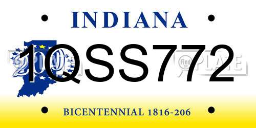 1QSS772 Indiana License Plate
