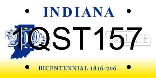 1QST157 Indiana License Plate