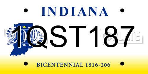 1QST187 Indiana License Plate