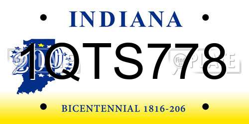1QTS778 Indiana License Plate