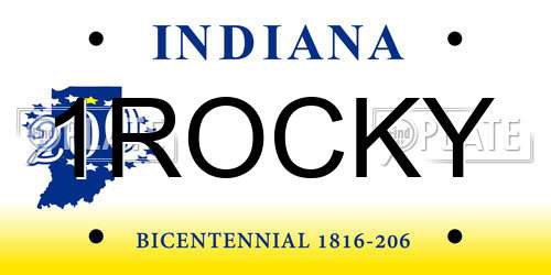 1ROCKY Indiana License Plate