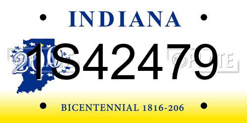 1S42479 Indiana License Plate