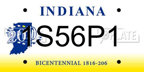 1S56P1 Indiana License Plate