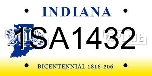 1SA1432 Indiana License Plate