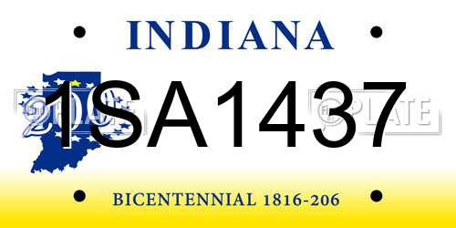 1SA1437 Indiana License Plate