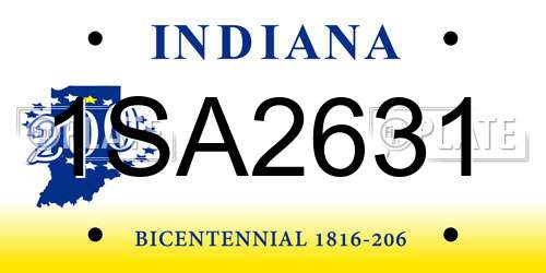 1SA2631 Indiana License Plate