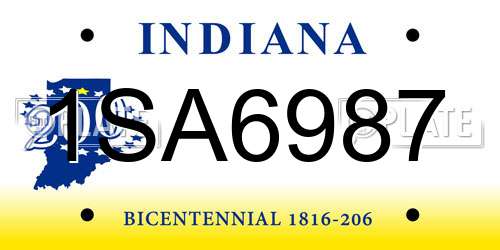 1SA6987 Indiana License Plate